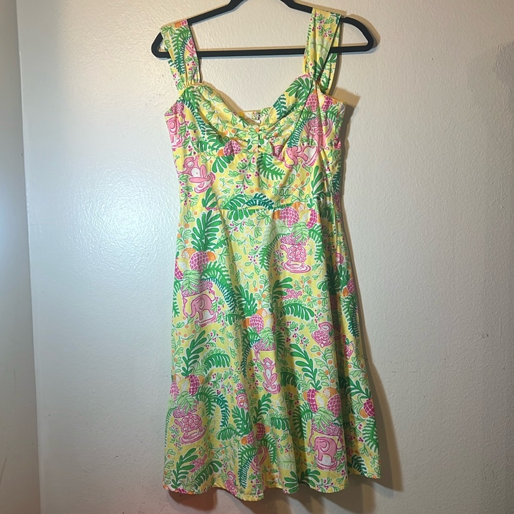 One of a Kind Vintage Lilly Pulitzer Handmade A-Line Sweetheart Cotton Dress Med